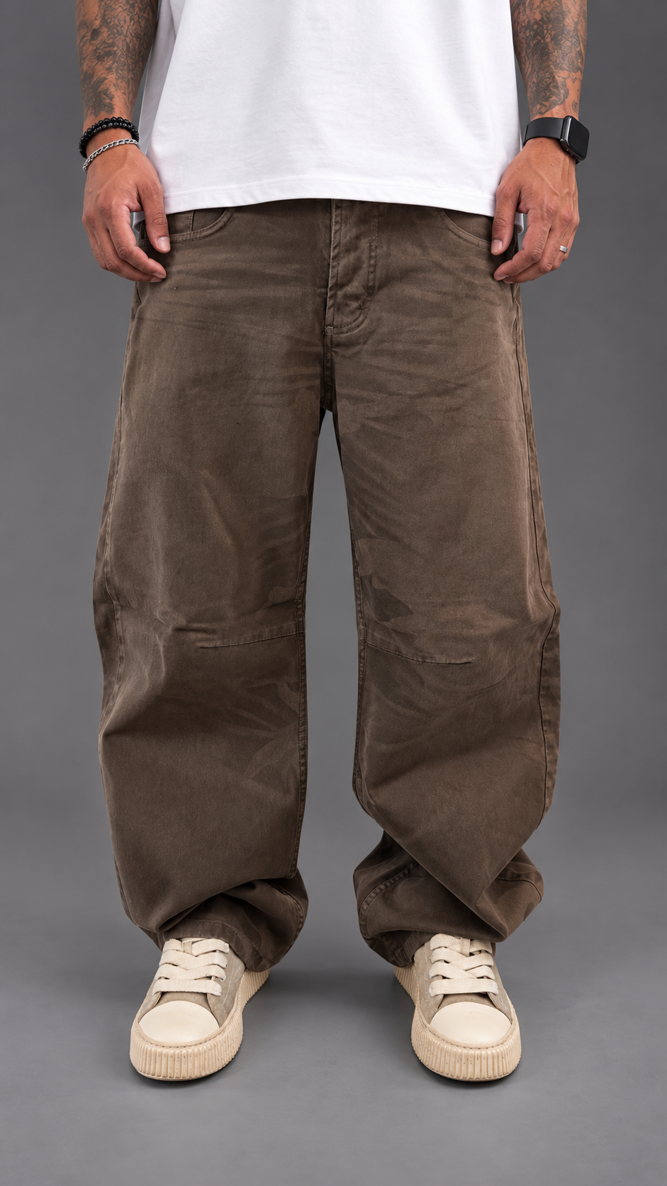 JEANS LASER CAMOU BROWN