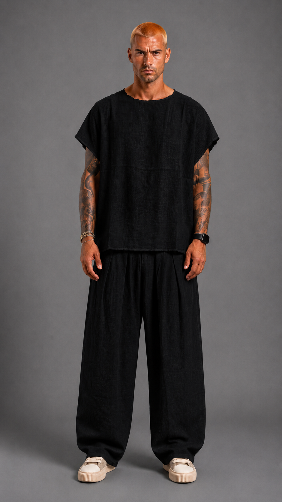 COORDINATO IN LINO BLACK CIRCUS BLACK