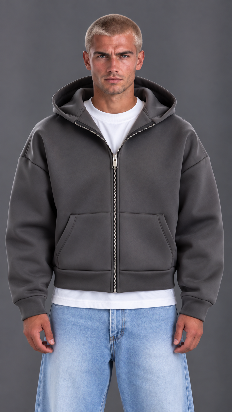 FELPA CAPPUCCIO SCUBA DARK GREY
