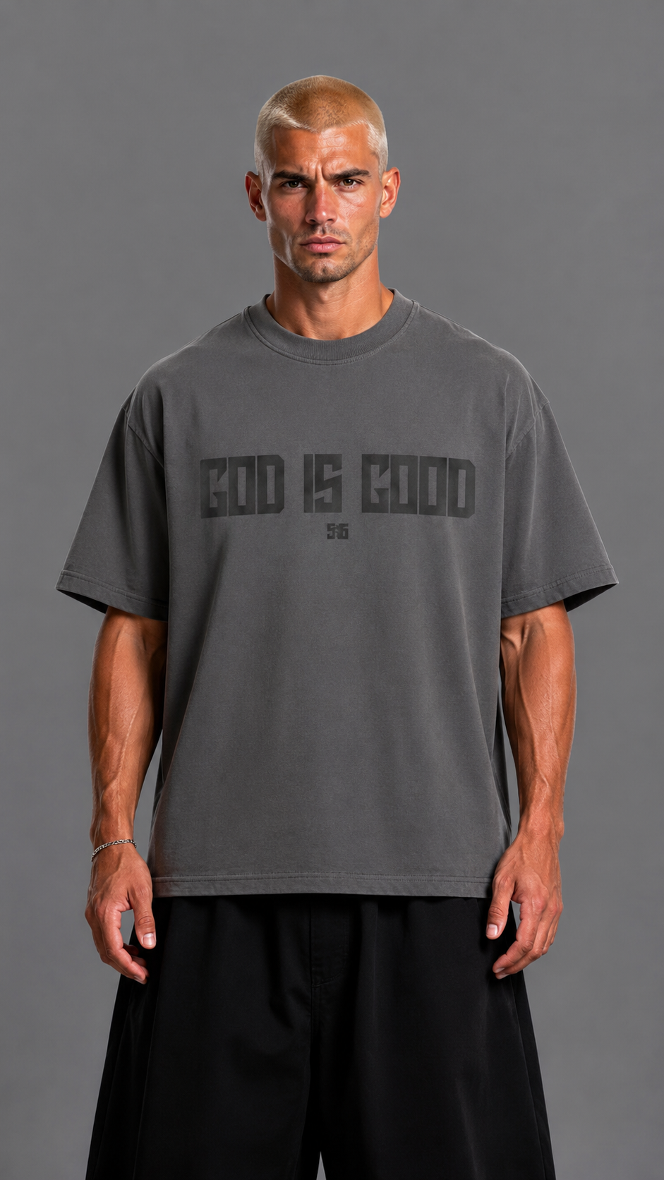 T-SHIRT GOD IS GOOD GREY