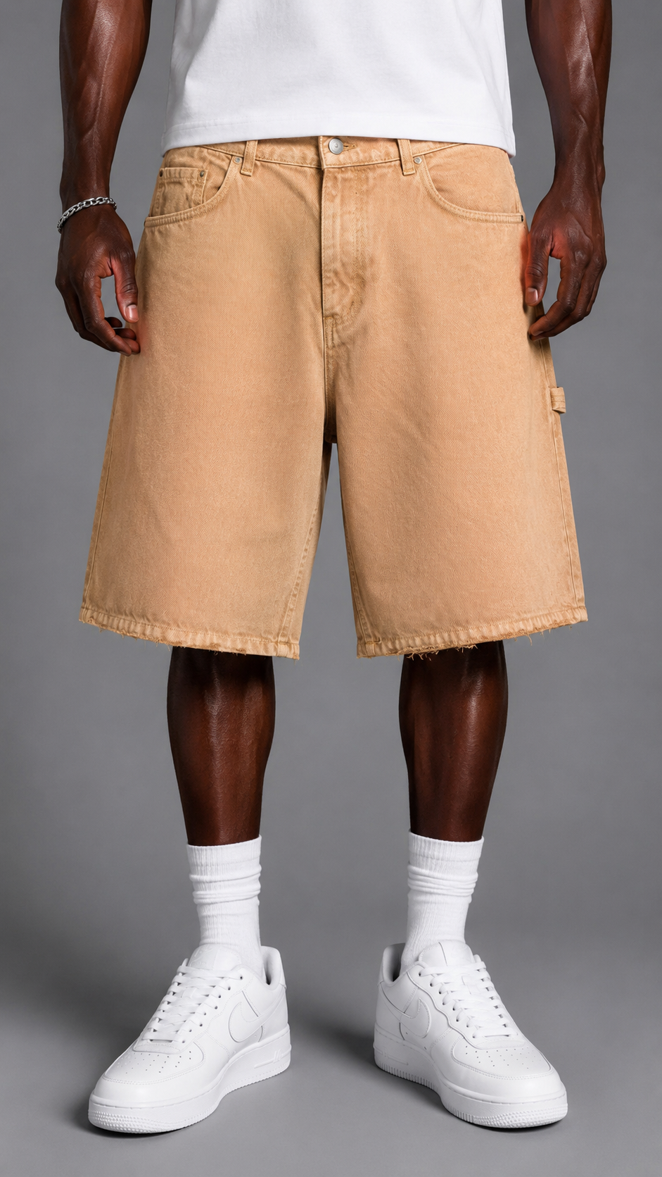 SHORTS IN DENIM SAND PD