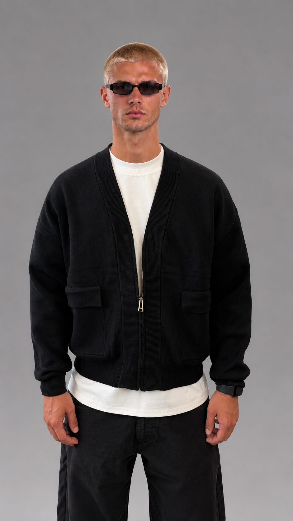 CARDIGAN ZIP BLACK
