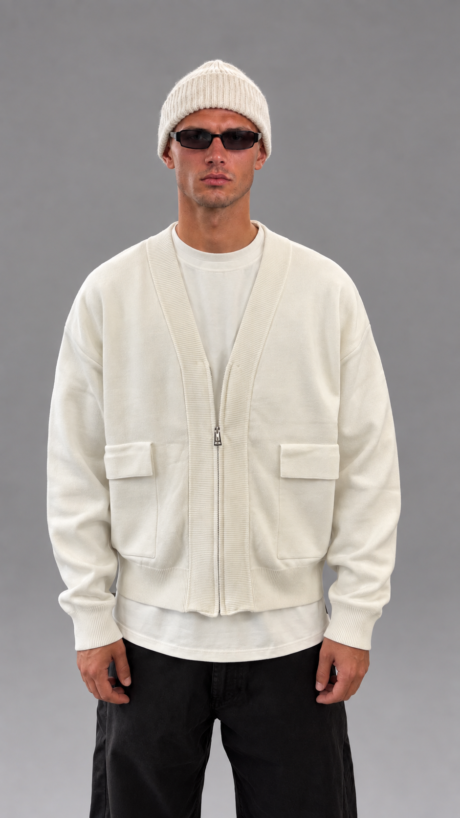 CARDIGAN ZIP WHITE