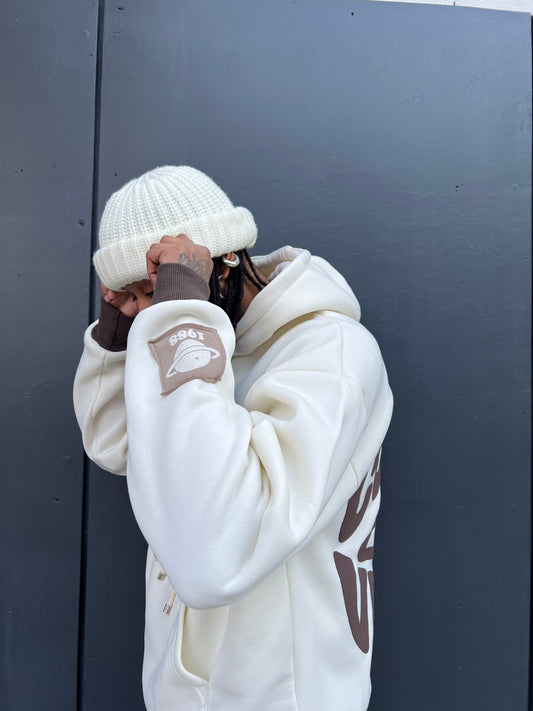 FELPA CON CAPPUCCIO COSMIC WHITE