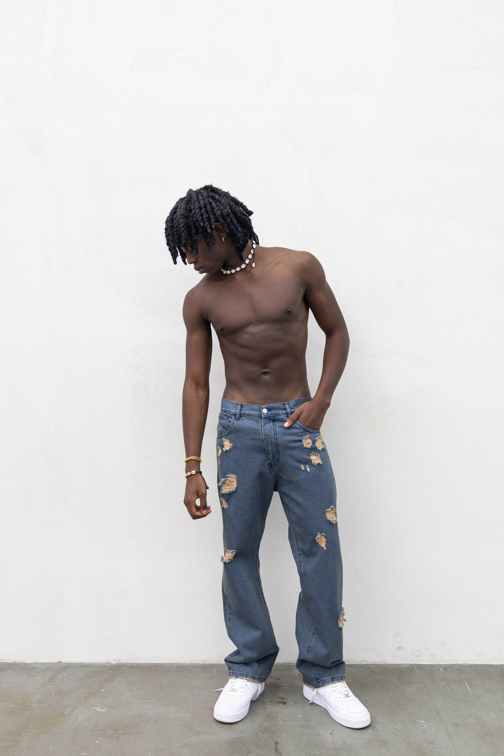 JEANS BAGGY BLUEBROWN