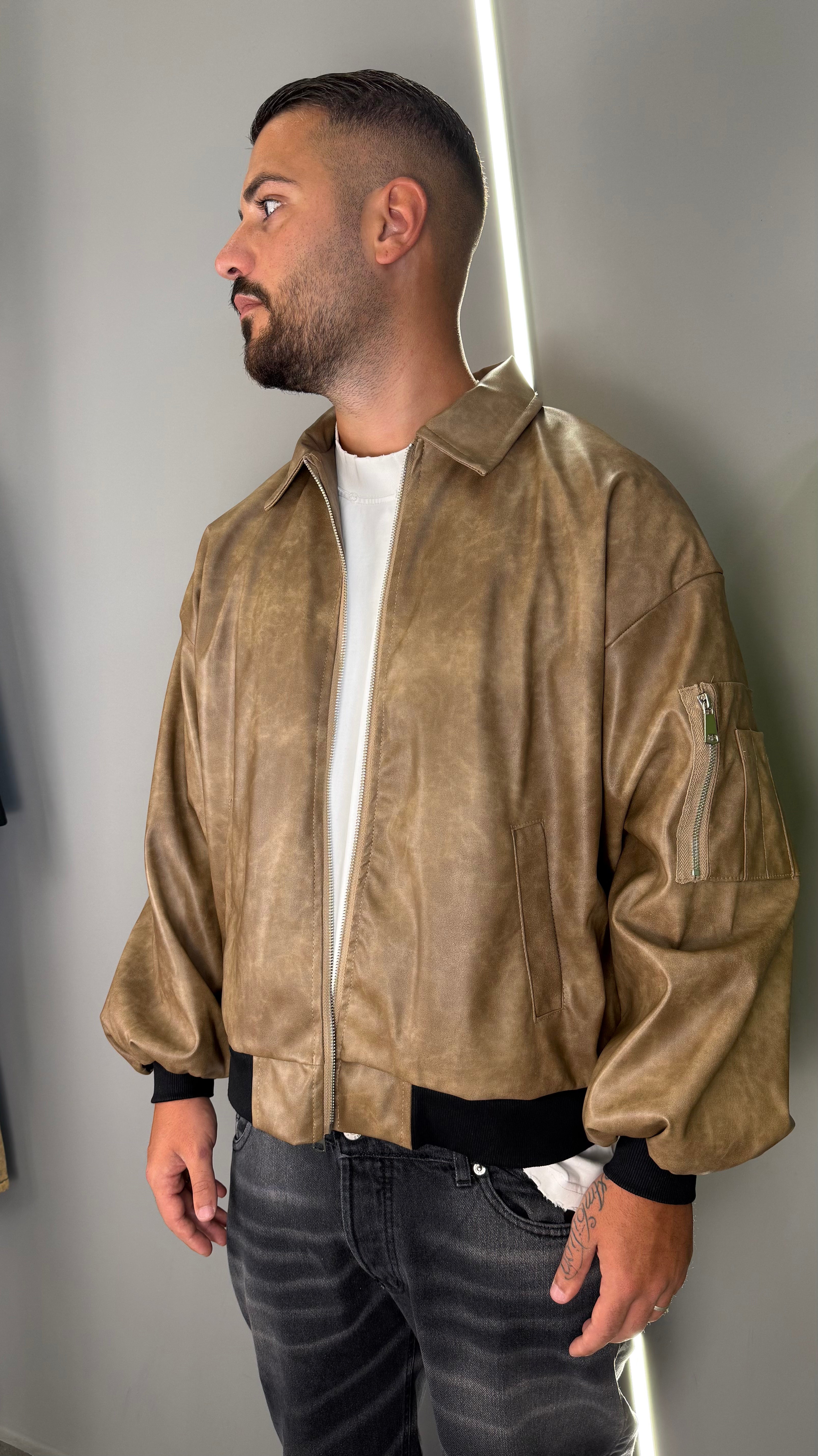 BOMBER ECOLEATHER OVERSIZE