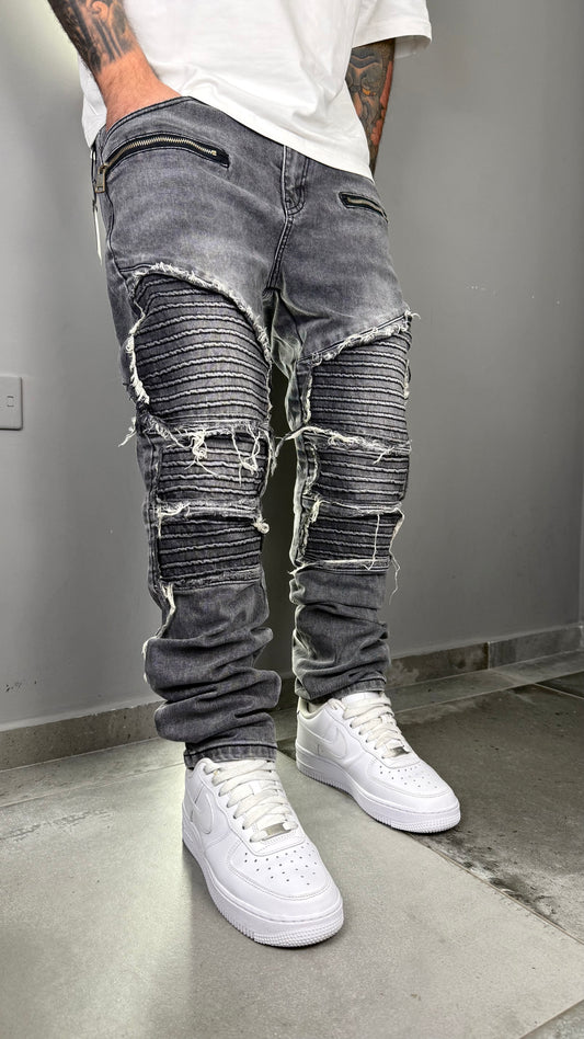 JEANS BIKER GREY 3371