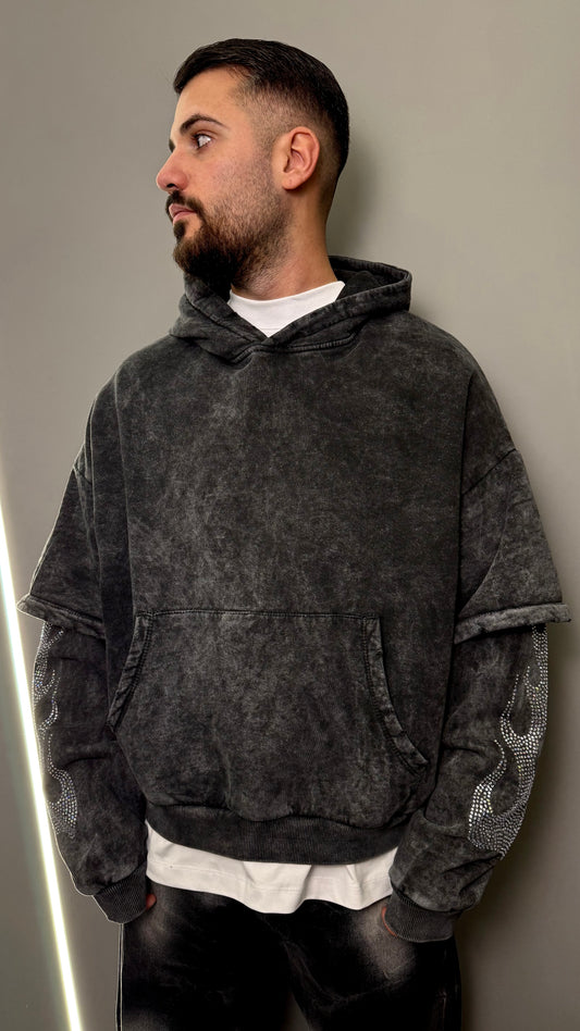 FELPA MARMO STRASS FLAME