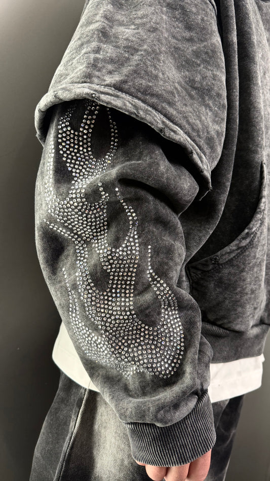 FELPA MARMO STRASS FLAME