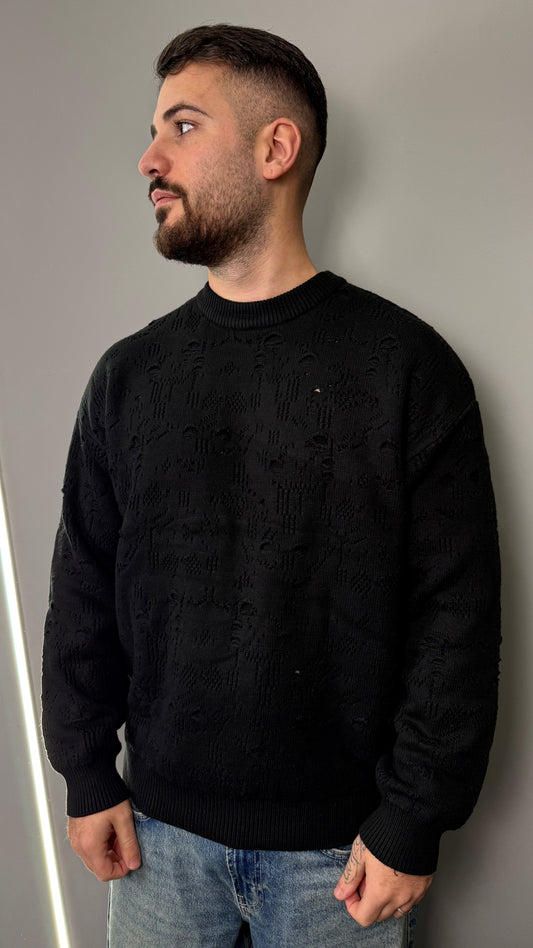 PULLOVER DESTROYED PREMIUM BLACK 86142