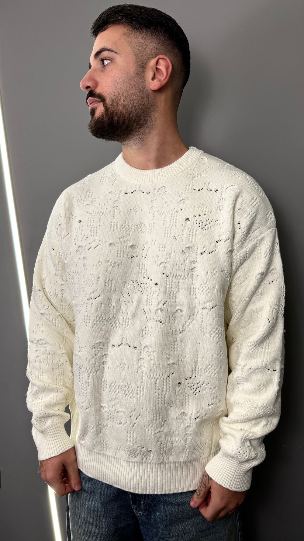 PULLOVER DESTROYED PREMIUM WHITE 86142