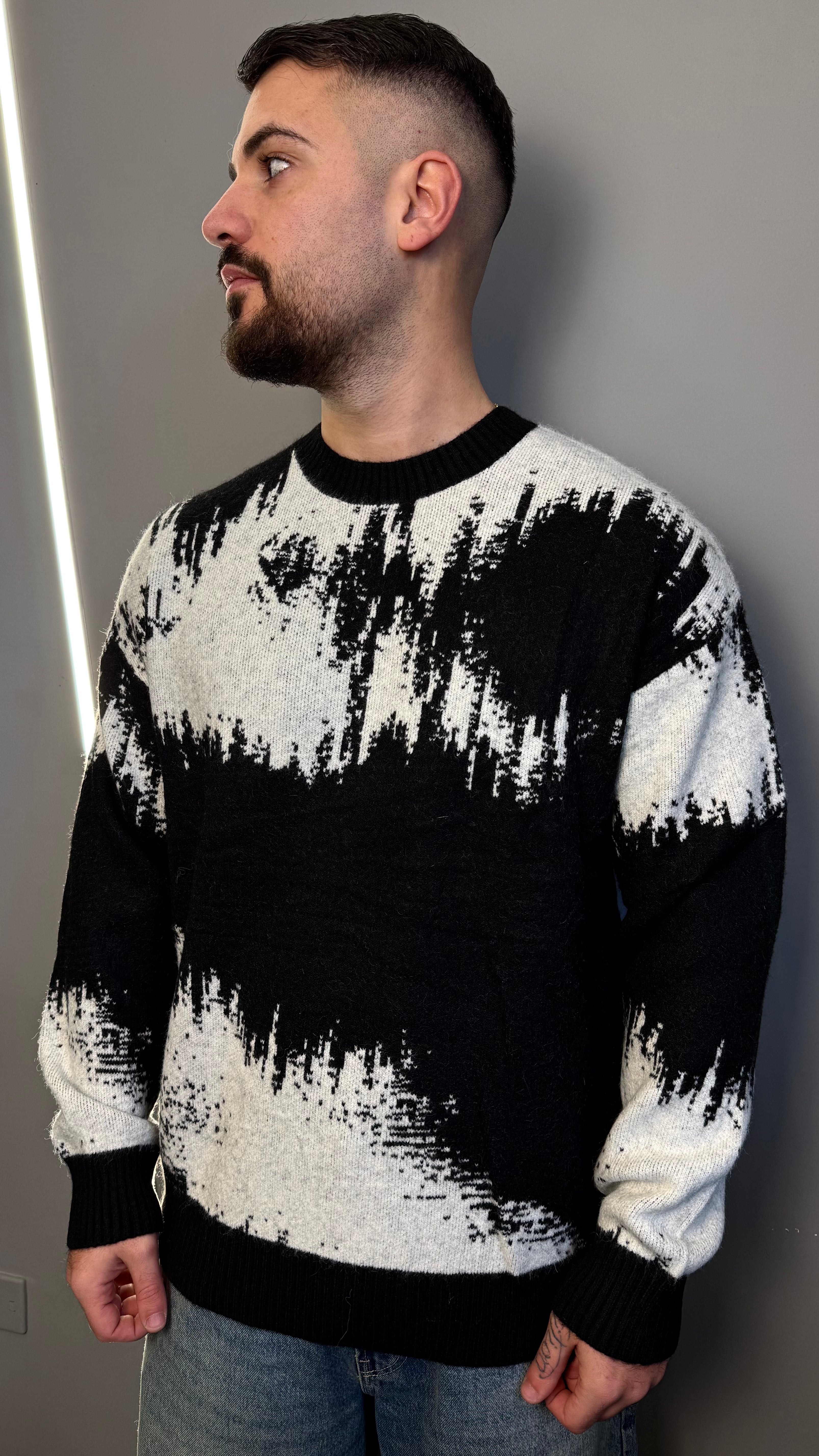 PULLOVER ABSTRACT RICE WHITE 86148