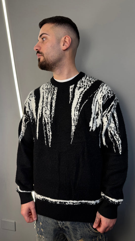 PULLOVER ABSTRACT BLACK 86146