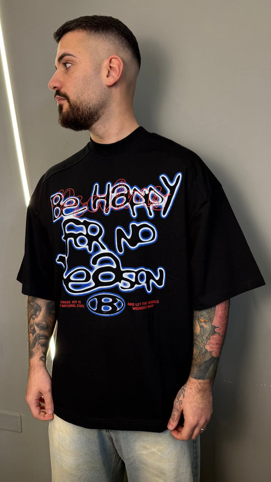 T-SHIRT BE HAPPY BLACK