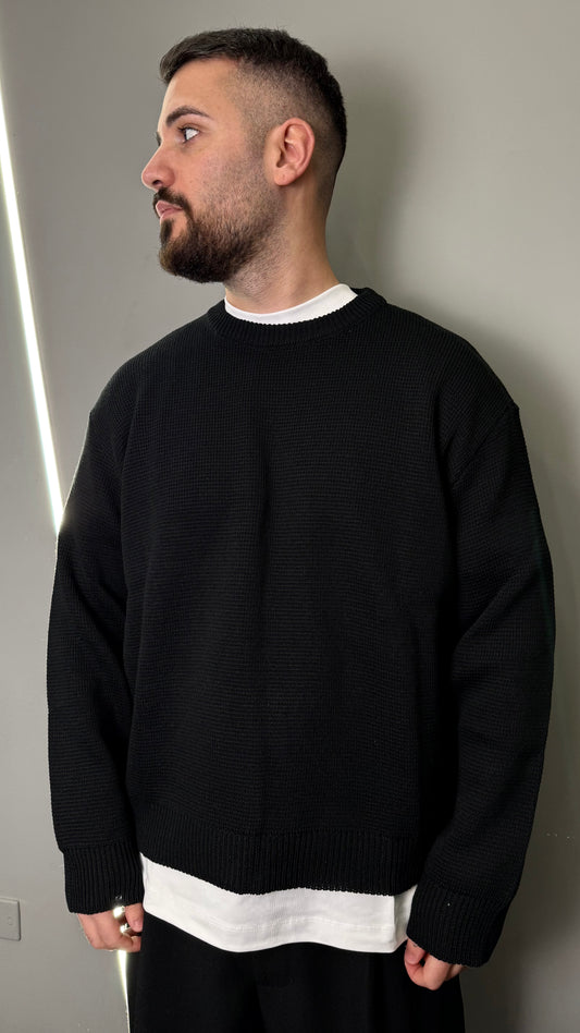 MAGLIONE CROPPED BLACK