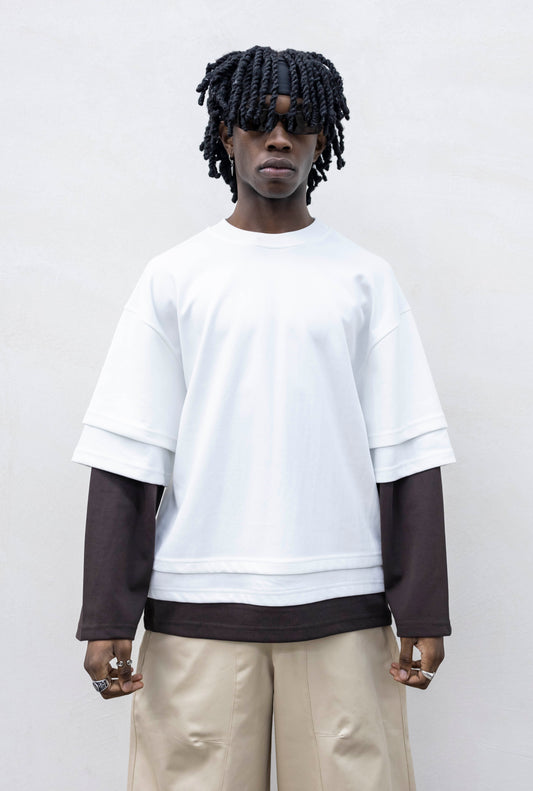 T-SHIRT DOUBLESLEEVE TRIPLE WHITE